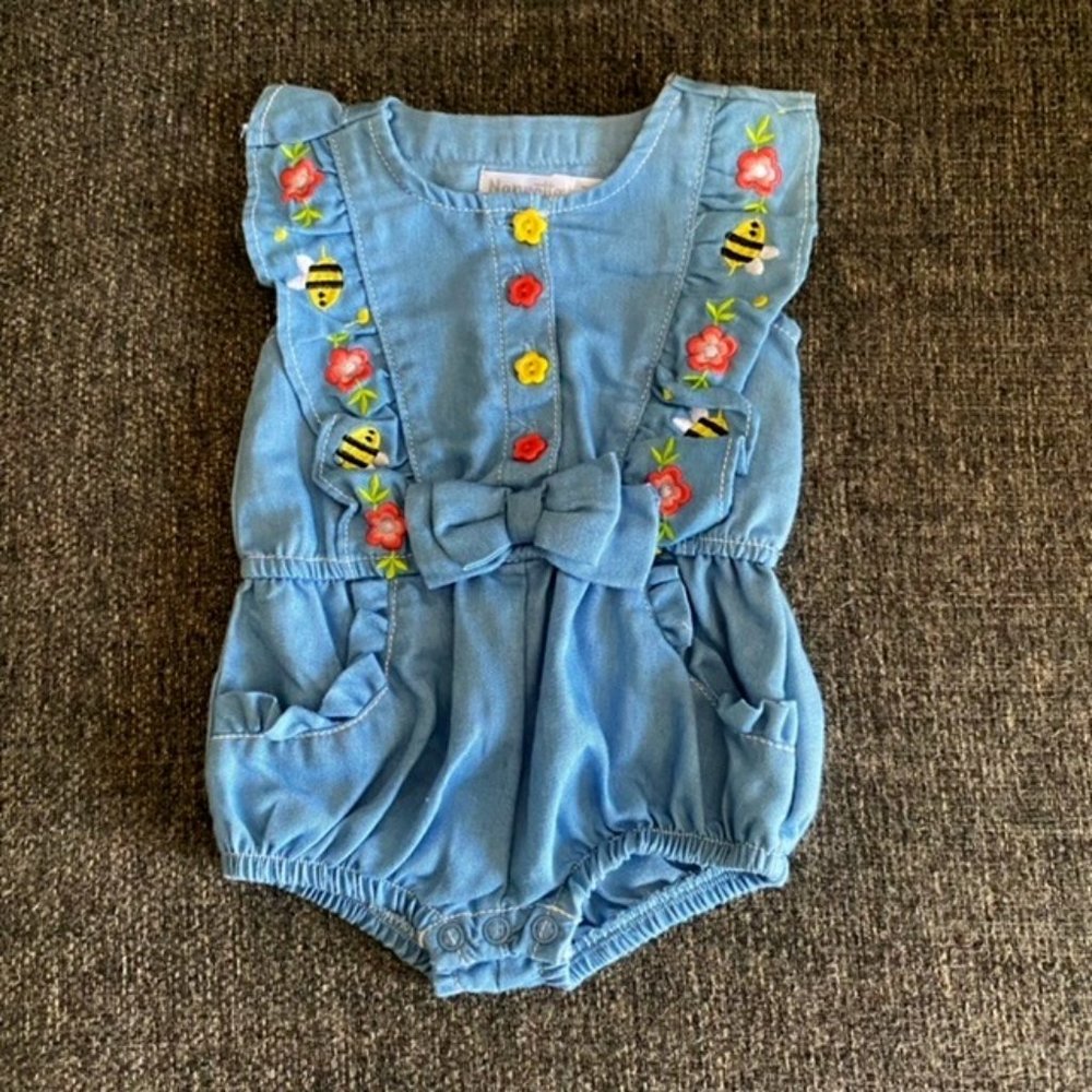 3 Month Denim Onesie